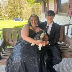 Elegant black ball gown, bought for 500 dollars, worn once, size 18